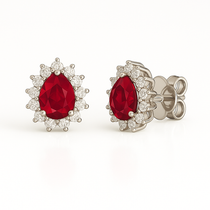 Cercei lacrima roșie