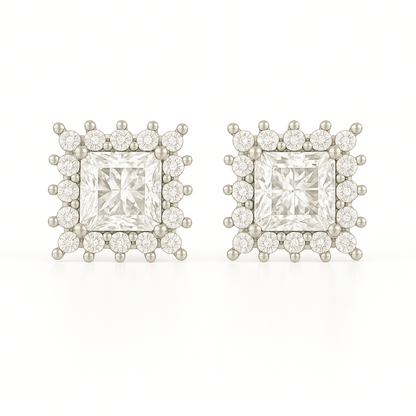 Cercei pătrat incolor