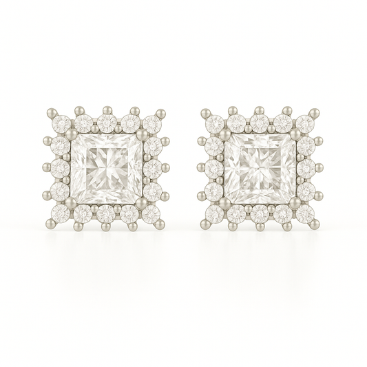 Cercei pătrat incolor