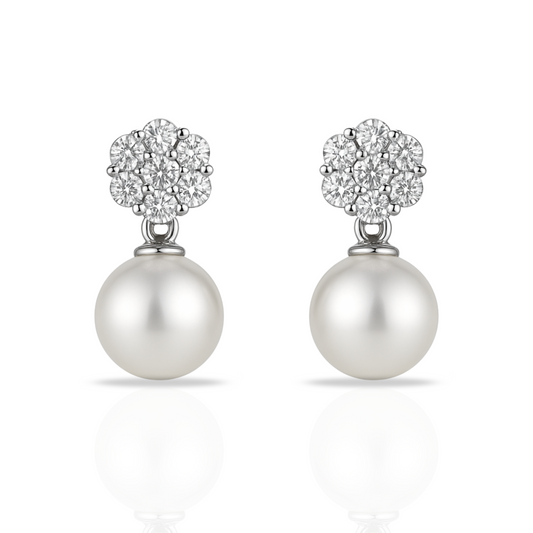 Cercei floare si perla