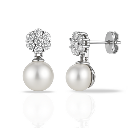 Cercei floare si perla