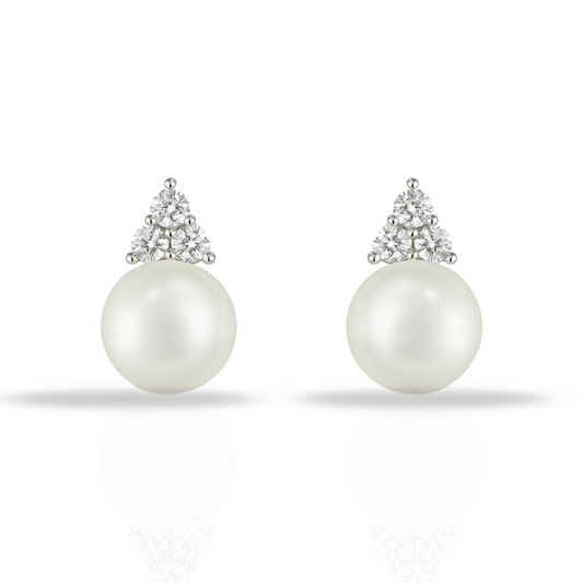 Cercei cu triunghi si perla