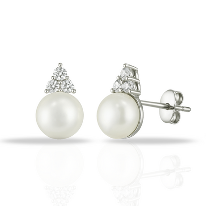 Cercei cu triunghi si perla