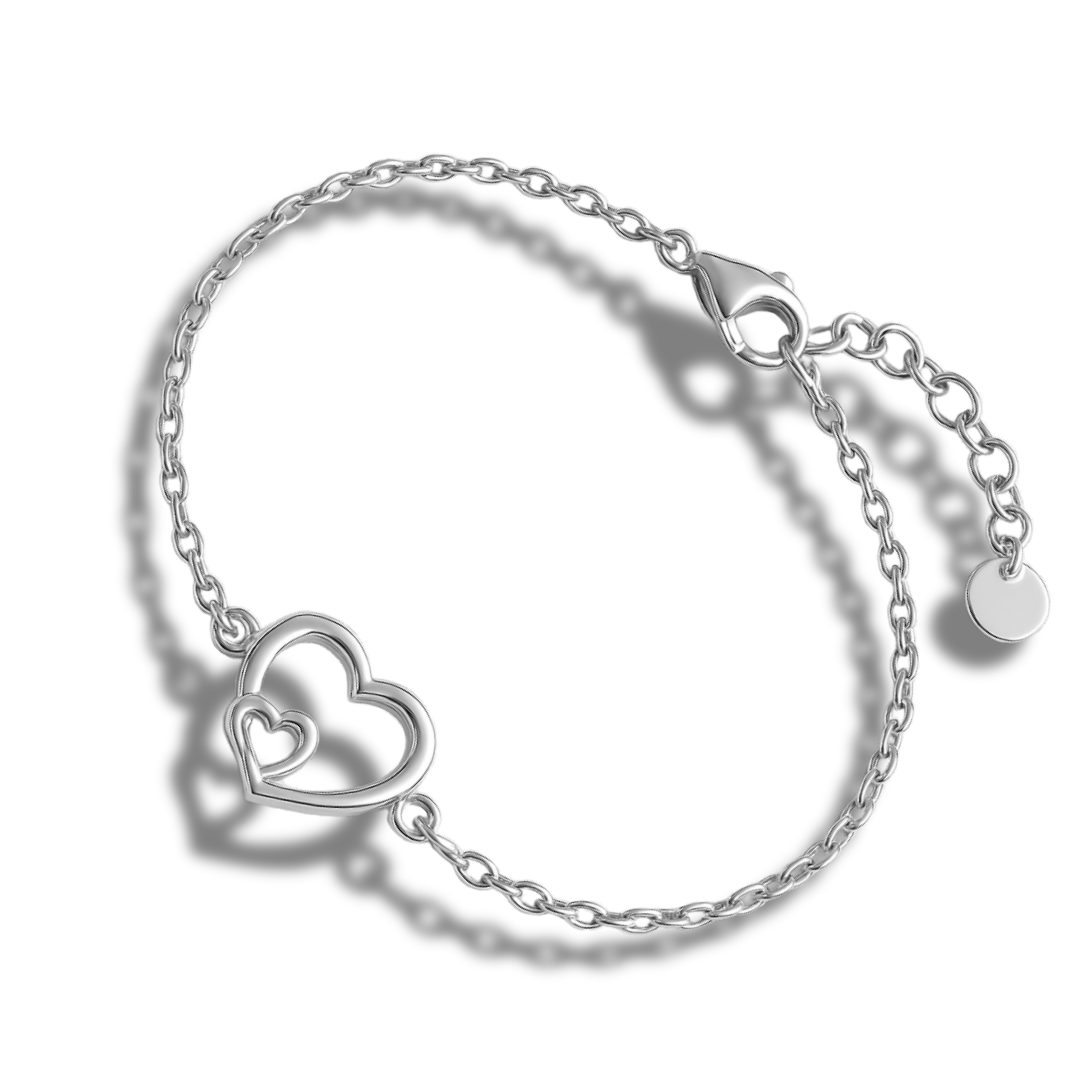 Brățară cu doua inimi