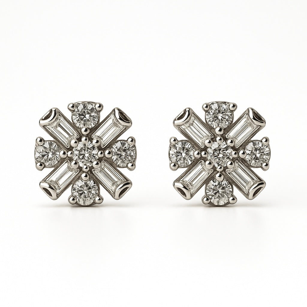 Cercei rotunzi cu x-baghete