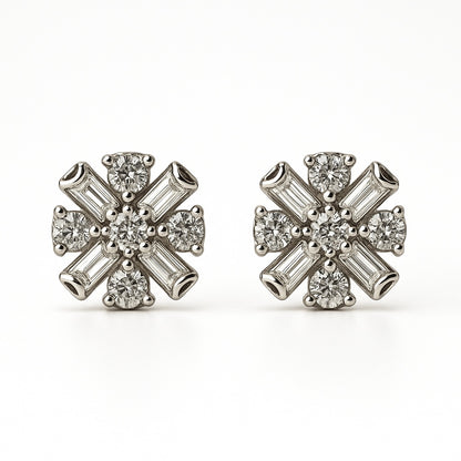 Cercei rotunzi cu x-baghete