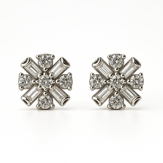 Cercei rotunzi cu x-baghete