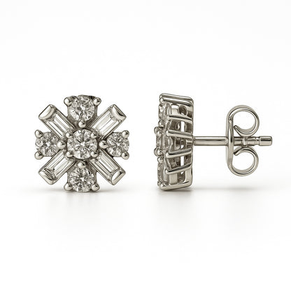 Cercei rotunzi cu x-baghete