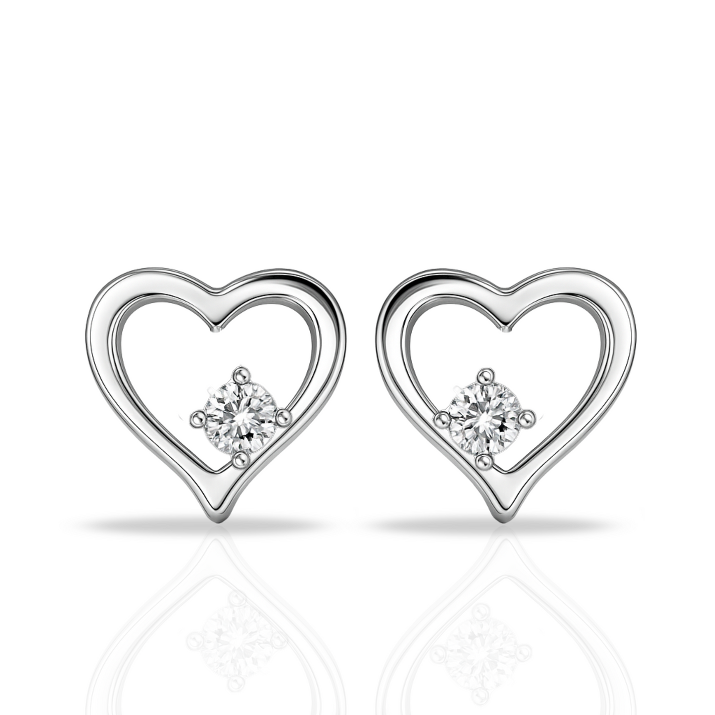 Cercei cu inimi si zirconia