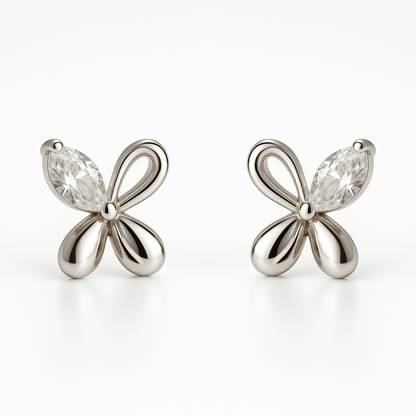 Cercei floare asimetrică