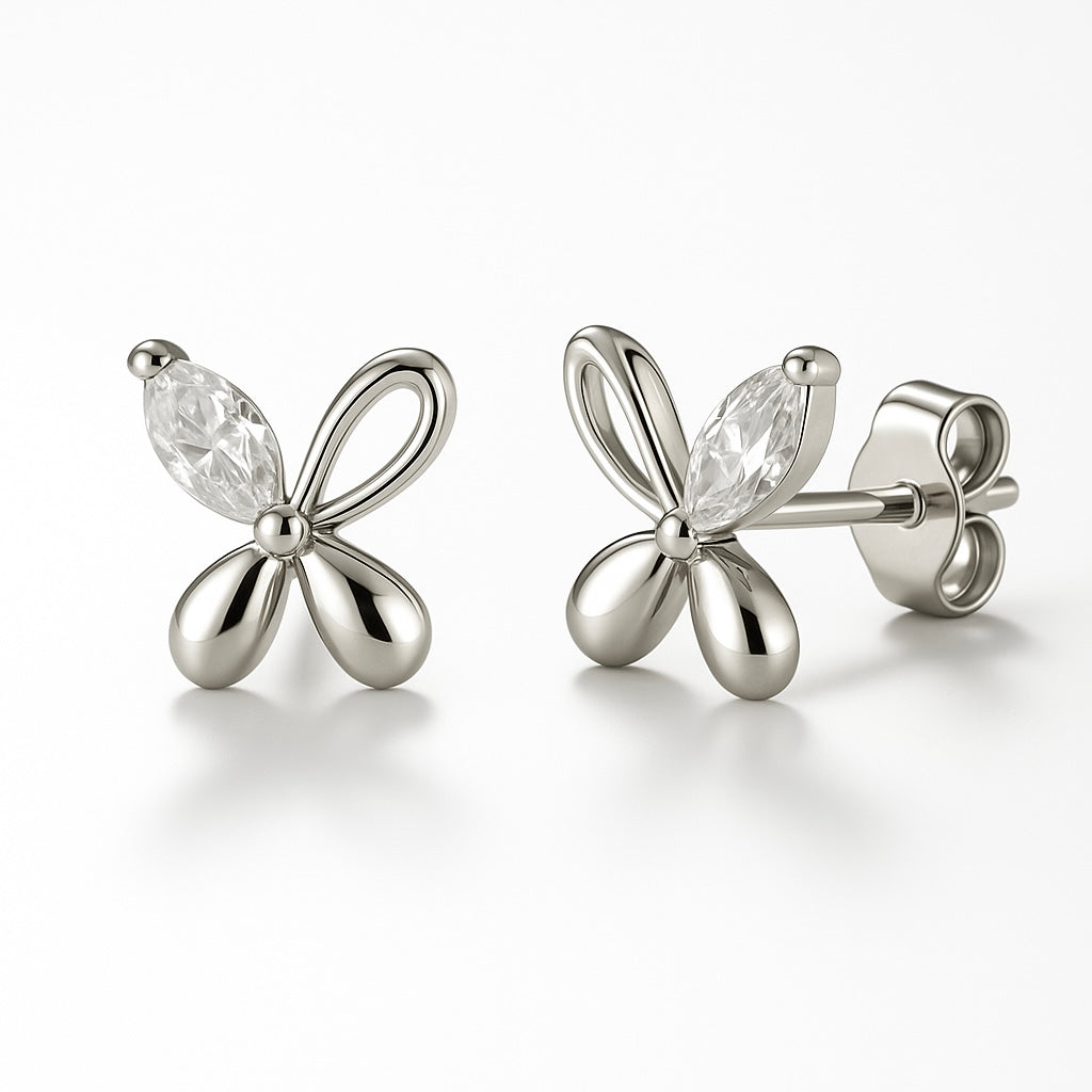 Cercei floare asimetrică