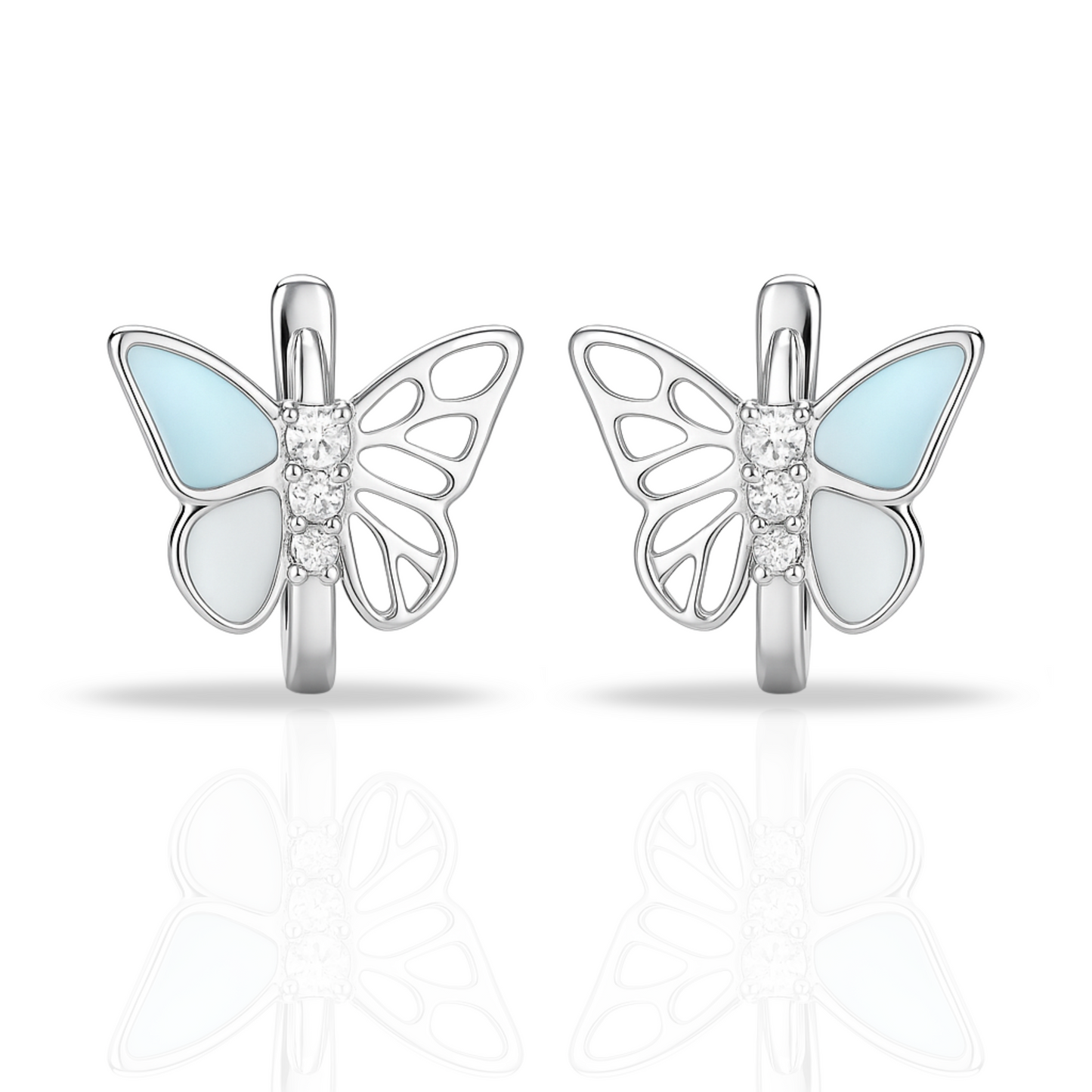 Cercei fluturi cu sidef