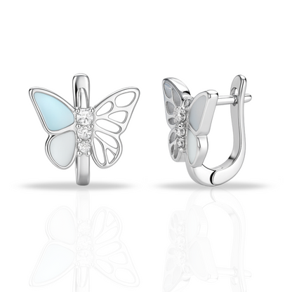 Cercei fluturi cu sidef