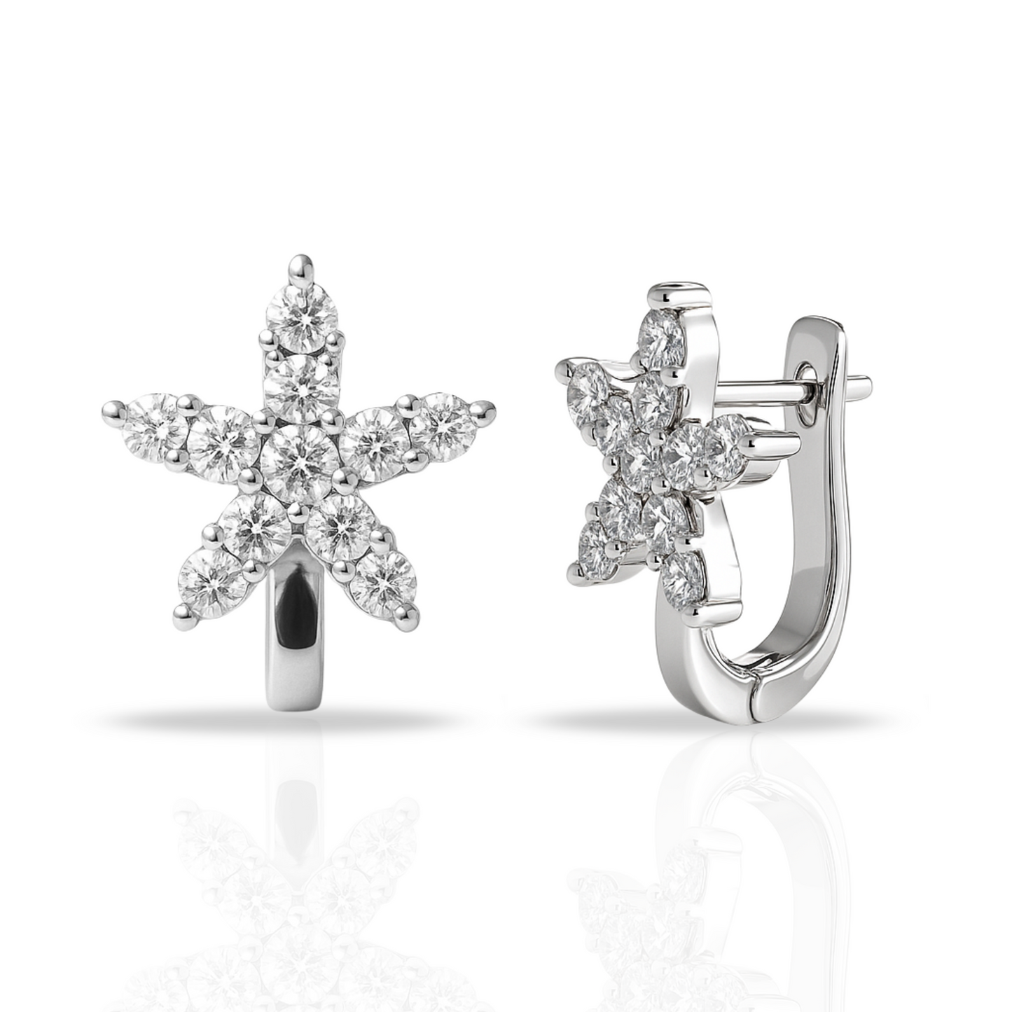 Cercei cu stea de mare si zirconii