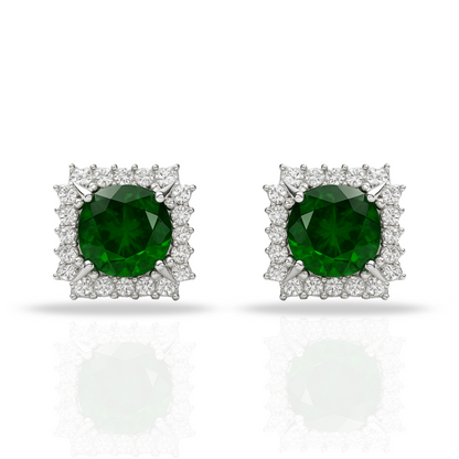 Cercei masivi eleganți verzi