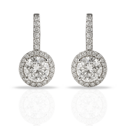 Cercei cu zirconia rotunda