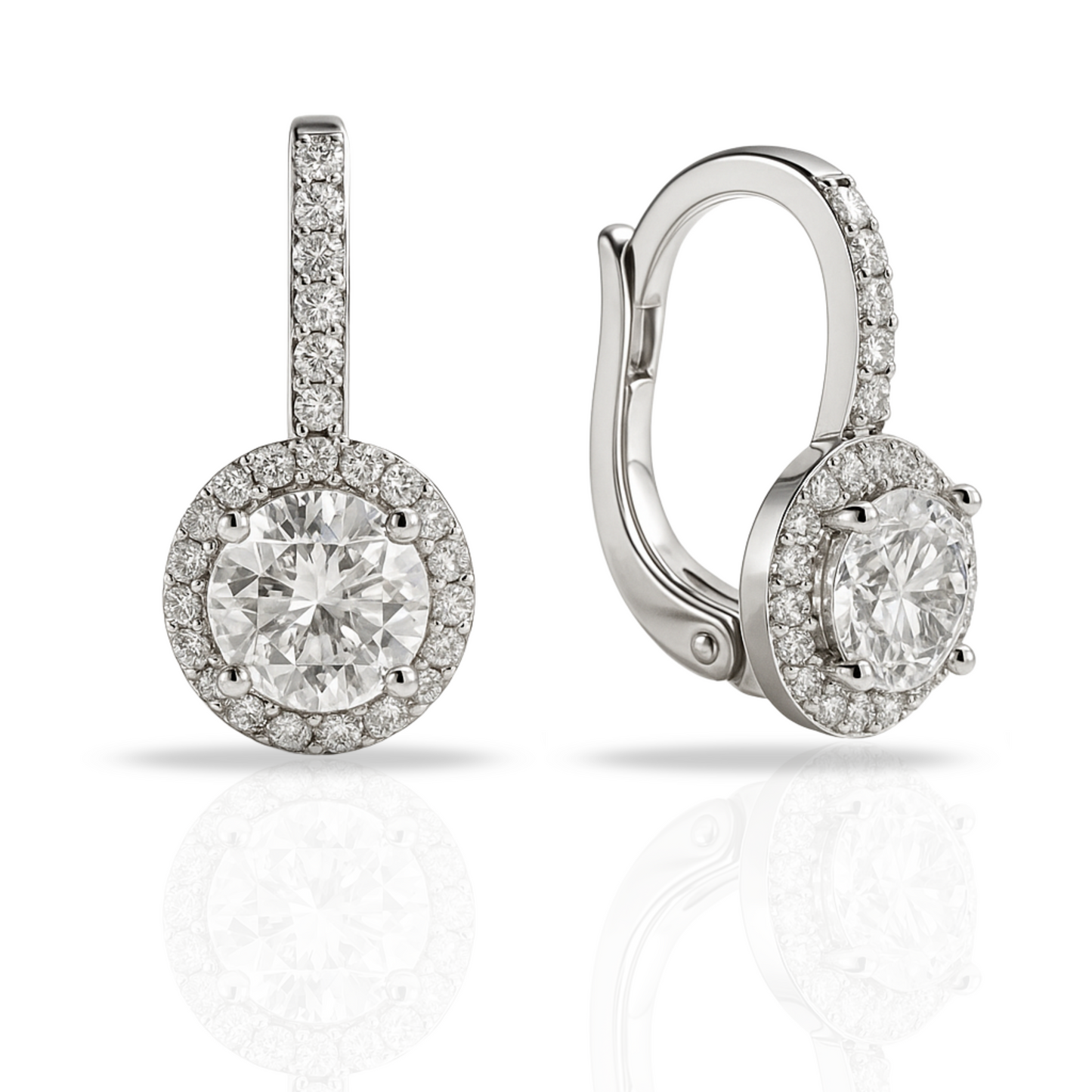 Cercei cu zirconia rotunda