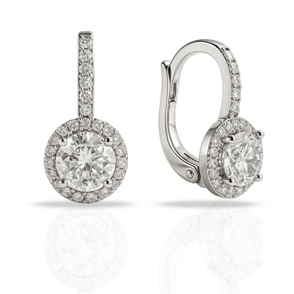 Cercei cu zirconia rotunda