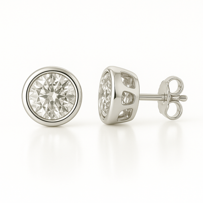 Cercei rotunzi cu zirconia