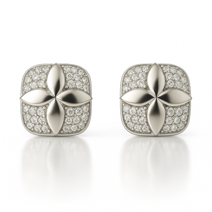 Cercei pătrați cu flori