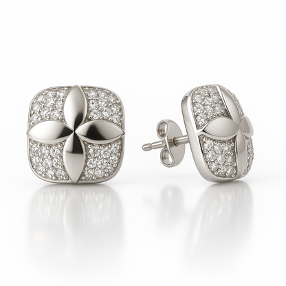 Cercei pătrați cu flori