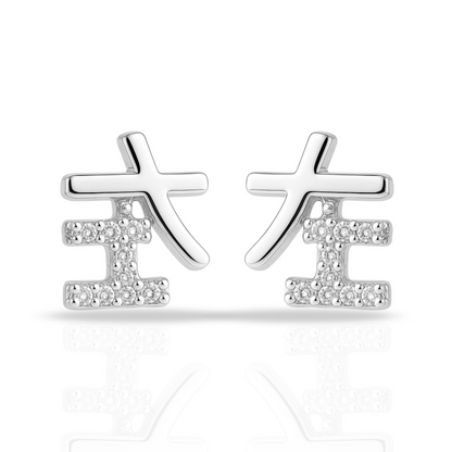 Cercei simbol geometric cu zirconii