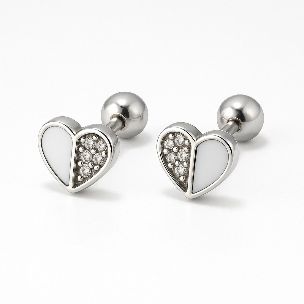 Cercei inima duo cu sidef