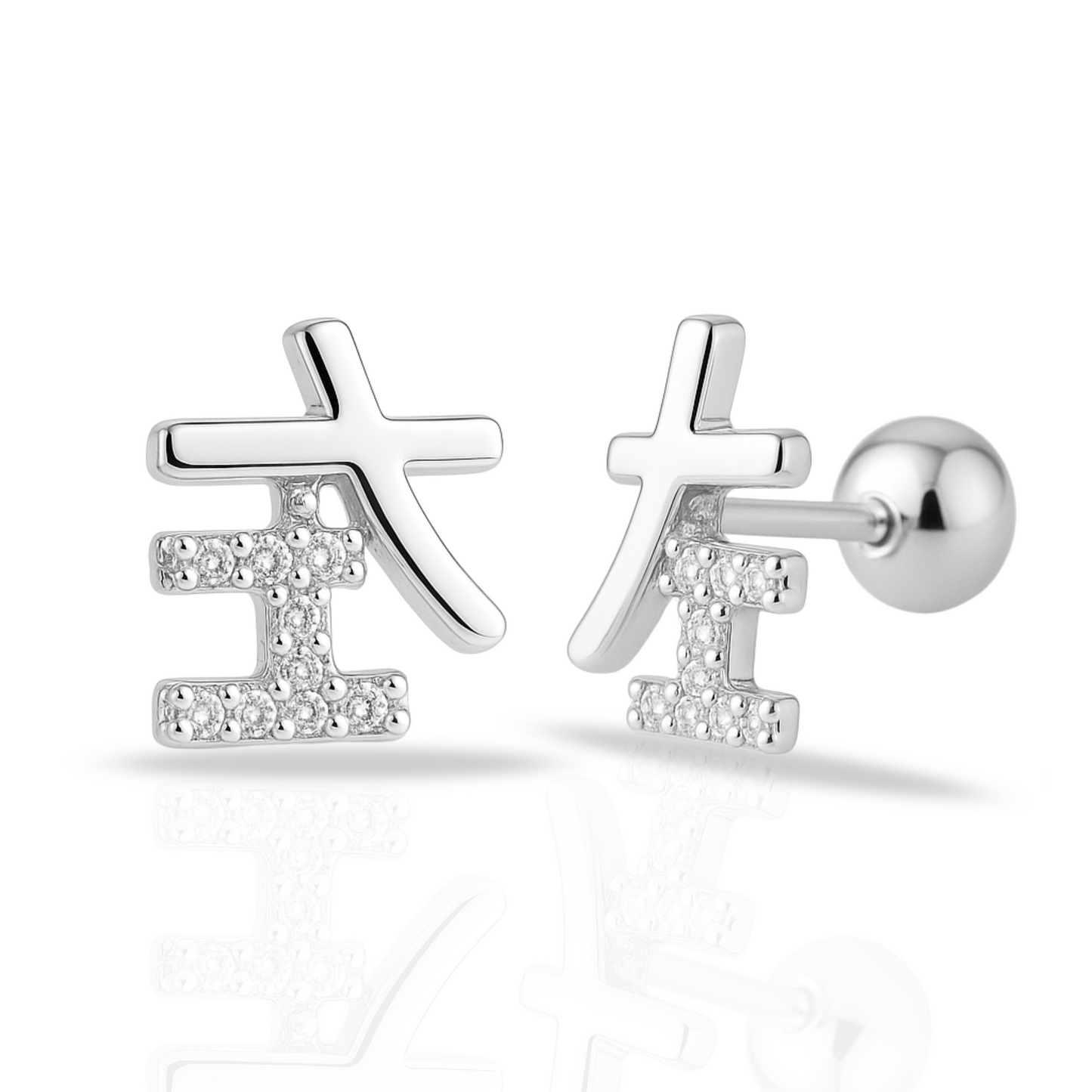 Cercei simbol geometric cu zirconii