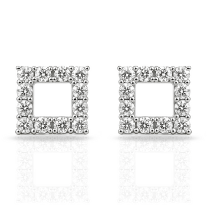 Cercei contur zirconii pătrat