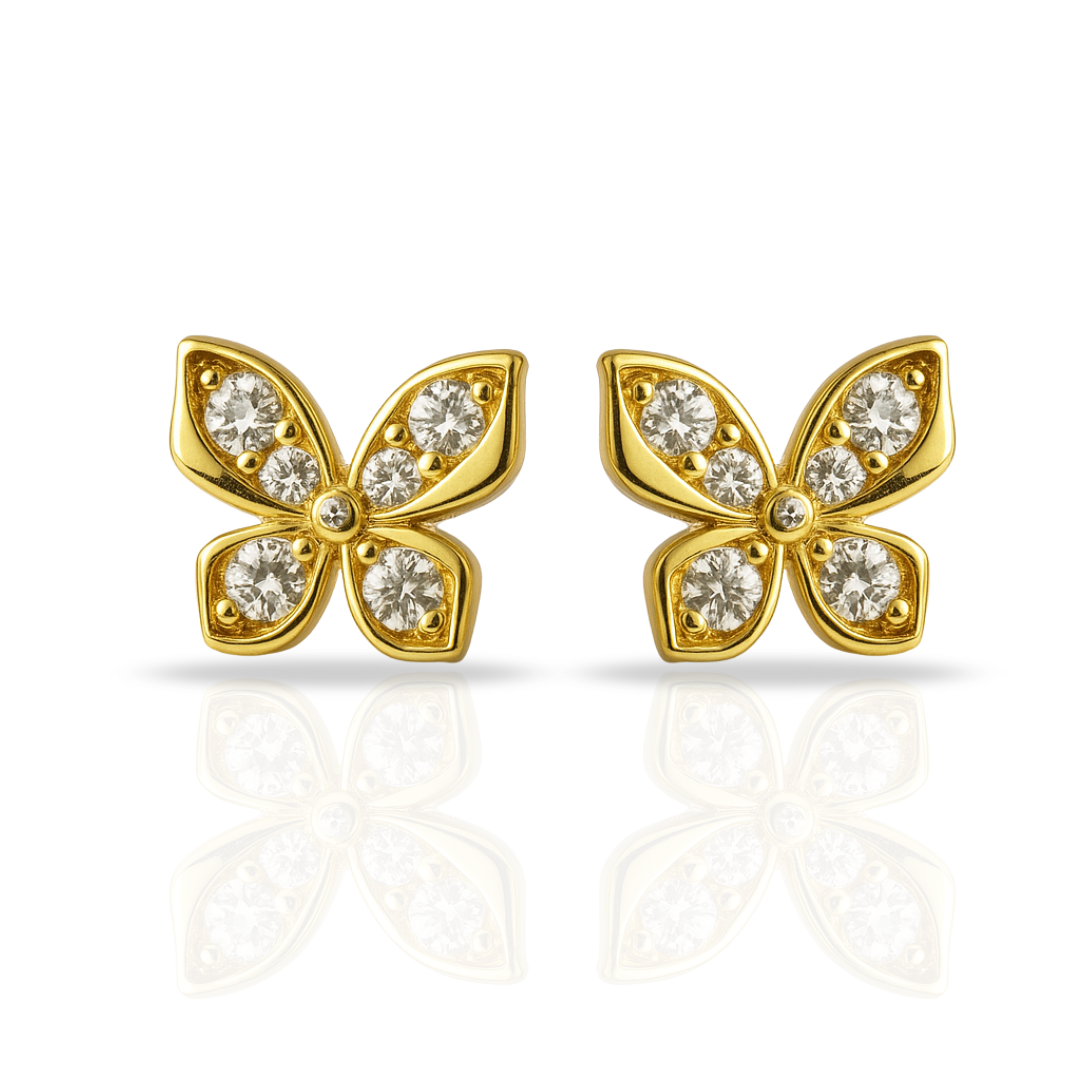 Cercei aurii fluture