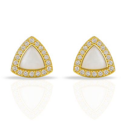 Cercei triunghi cu sidef