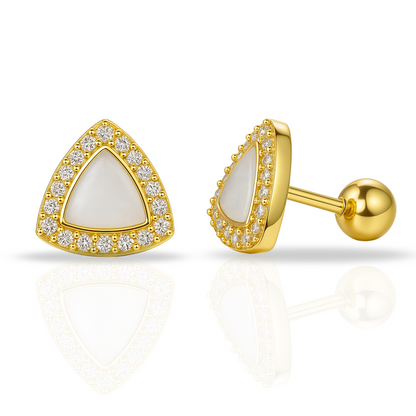 Cercei triunghi cu sidef