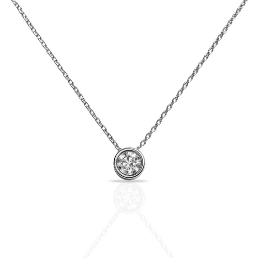 Colier cu round cut zirconia 6 mm