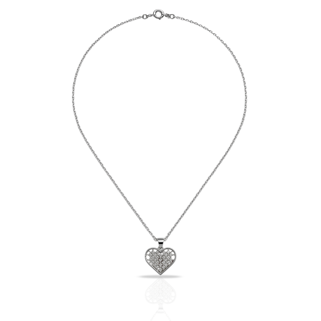 Colier cu inima conturată si zirconii