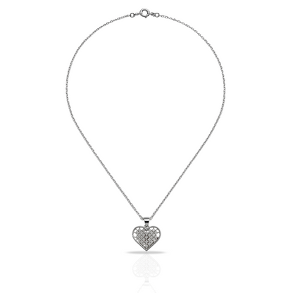Colier cu inima conturată si zirconii