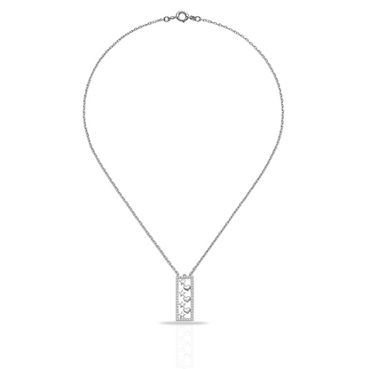 Colier cu pandantiv dreptunghiular inimi-stele