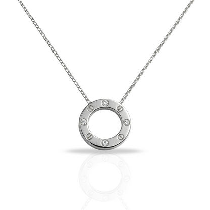 Colier cu cerc gol si zirconii