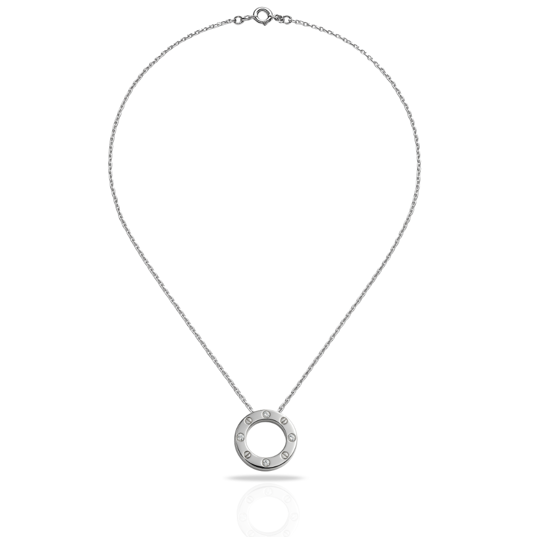 Colier cu cerc gol si zirconii