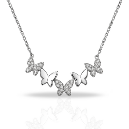 Colier cu 5 fluturi
