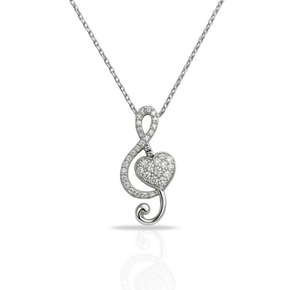 Colier cu cheia sol si inima