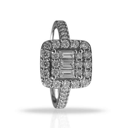 Inel pătrat cu baghete