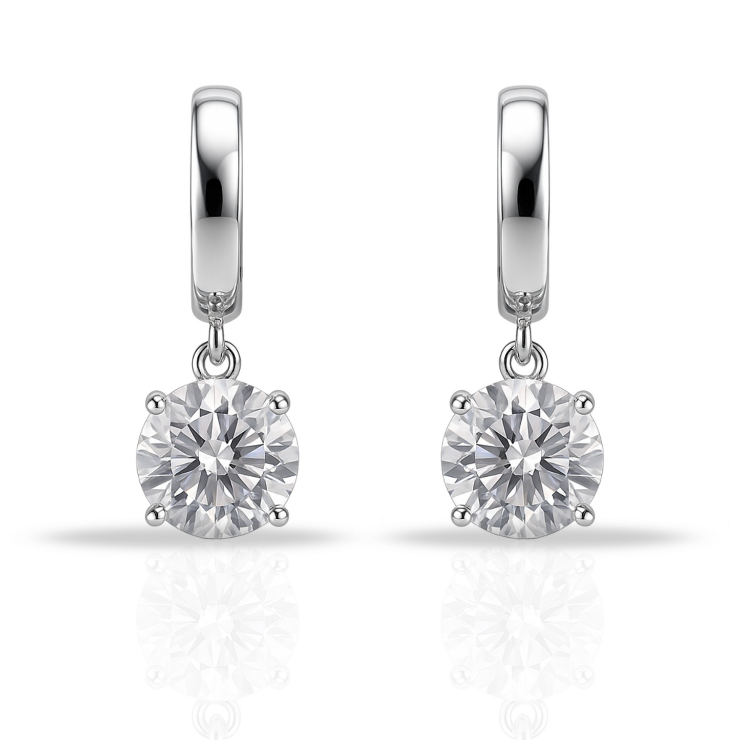 Cercei rotunzi cu zirconia 8 mm