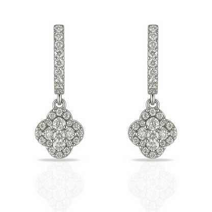 Cercei semicreole cu floare din zirconii