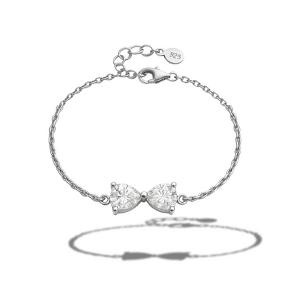 Brățară doua inimi incolore