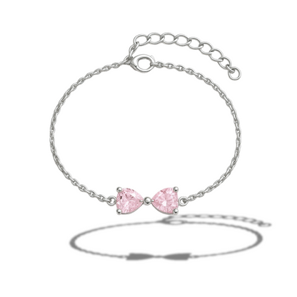 Brățară cu doua inimi roz