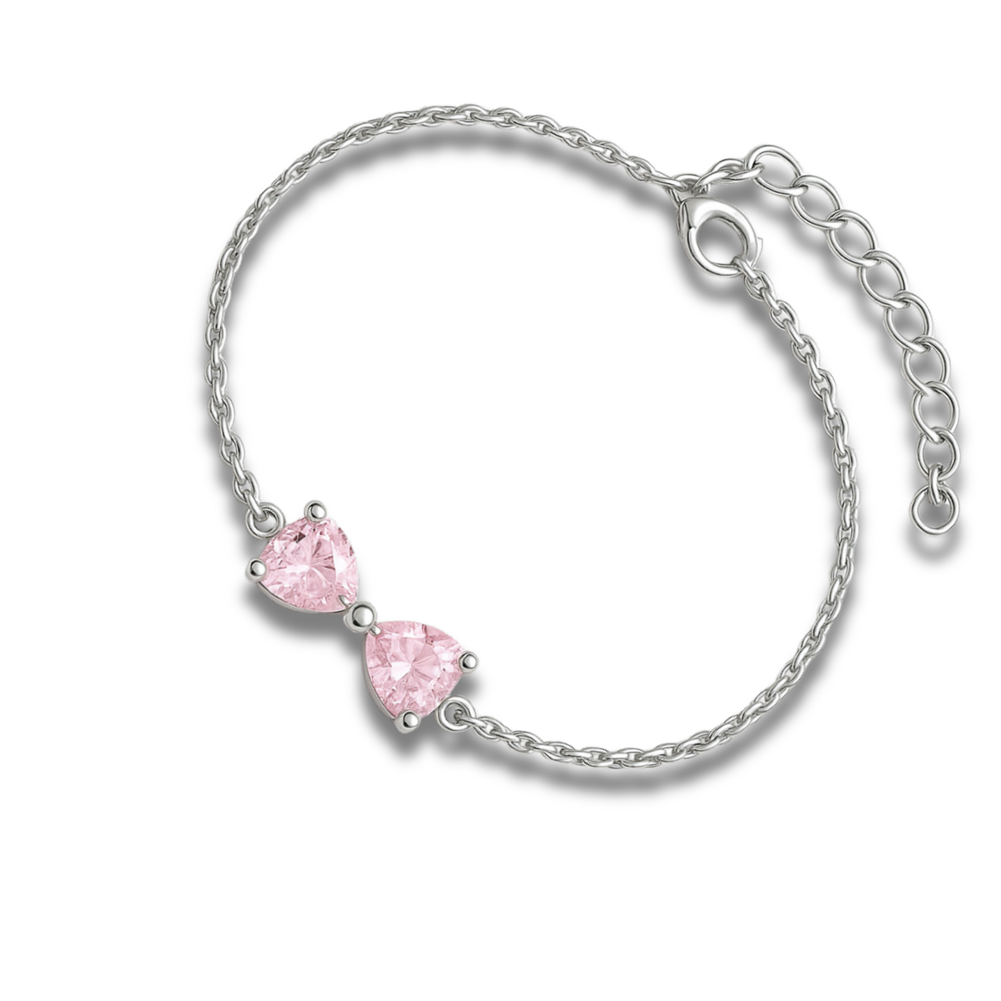 Brățară cu doua inimi roz