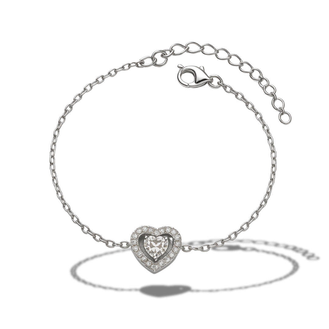 Brățară inima incoloră