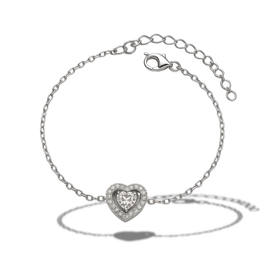 Brățară inima incoloră