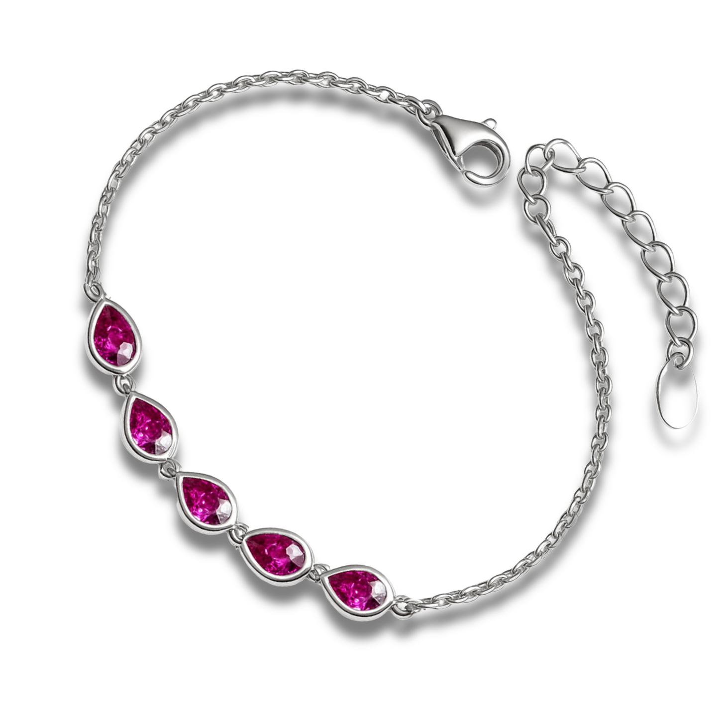 Brățară cu lacrimi fuchsia