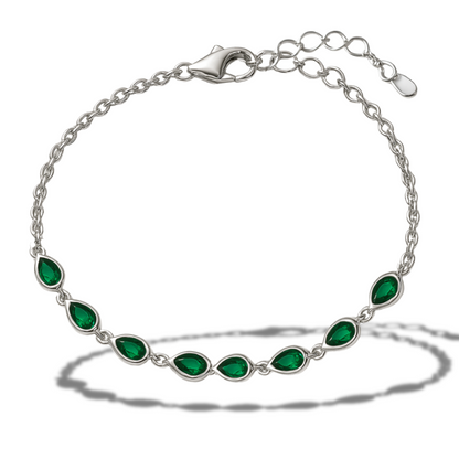 Brățară de picior cu zirconii lacrima verzi